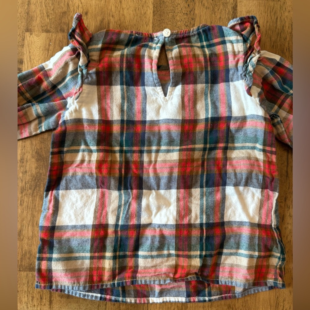 Crewcuts Plaid Ruffled Top - 3T - Picture 4 of 5